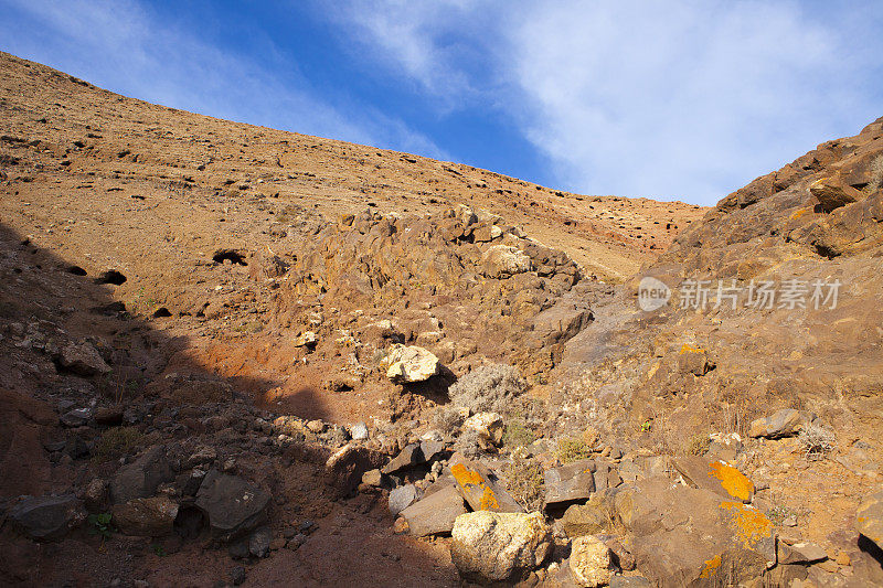 Fuerteventura火山岩层- Montaña Roja